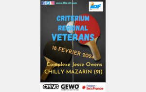 Championnat Vétéran Ile de France Dimanche 18 février 2024