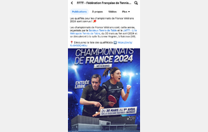 Championnat de France Vétéran Samedi 30 mars au lundi 01 avril 2024 à Baisieux (59) 